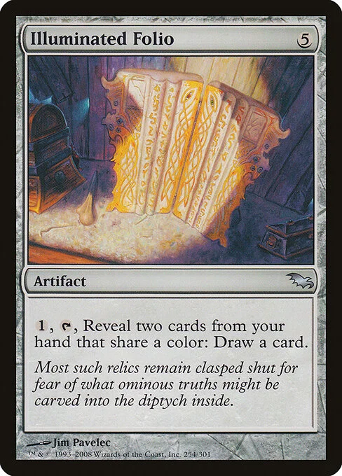 Illuminated Folio, carta Magic di tipo Artifact — Book illustrata da Jim Pavelec