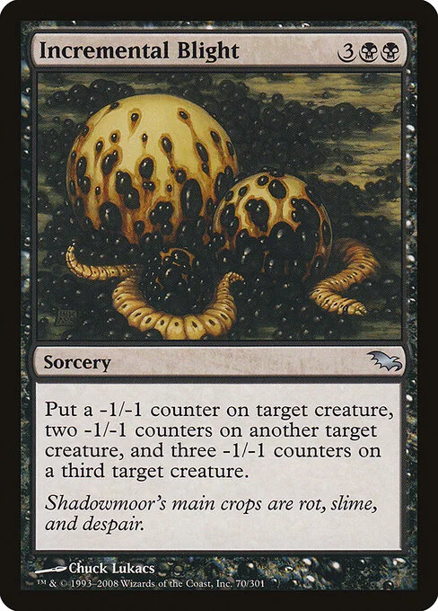 Incremental Blight, carta Magic di tipo Sorcery illustrata da Chuck Lukacs