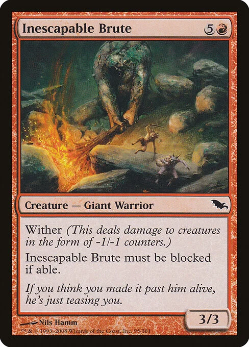 Inescapable Brute, carta Magic di tipo Creature — Giant Warrior illustrata da Nils Hamm