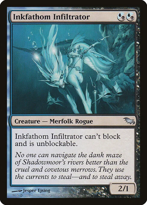 Inkfathom Infiltrator, carta Magic di tipo Creature — Merfolk Rogue illustrata da Jesper Ejsing