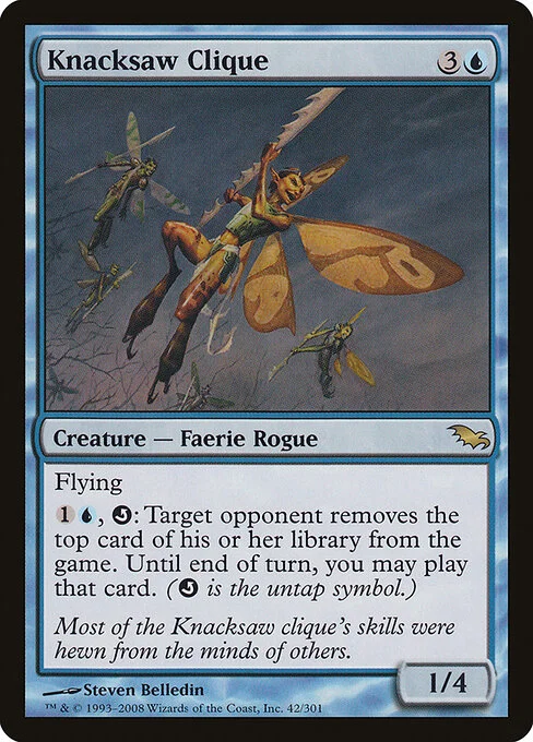Knacksaw Clique, carta Magic di tipo Creature — Faerie Rogue illustrata da Steven Belledin