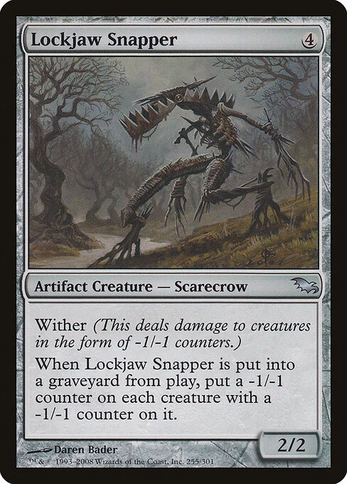 Lockjaw Snapper, carta Magic di tipo Artifact Creature — Scarecrow illustrata da Daren Bader