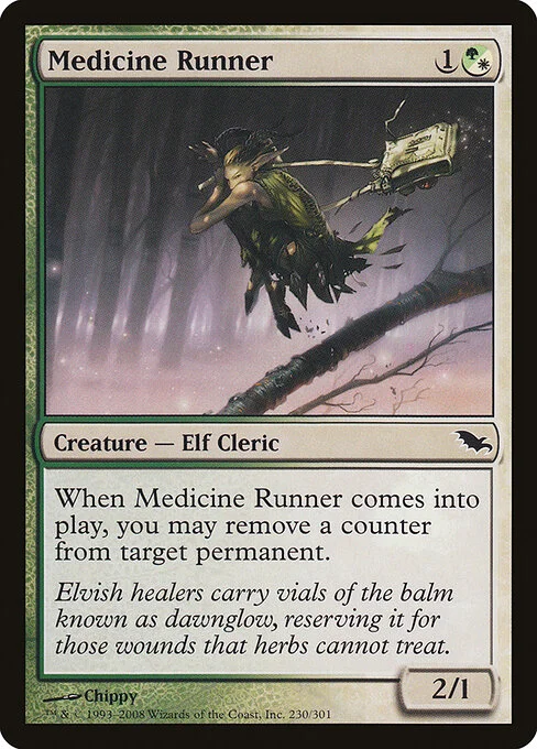 Medicine Runner, carta Magic di tipo Creature — Elf Cleric illustrata da Chippy