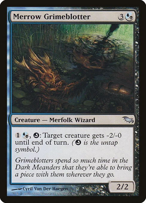 Merrow Grimeblotter, carta Magic di tipo Creature — Merfolk Wizard illustrata da Cyril Van Der Haegen
