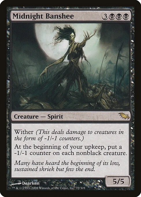 Midnight Banshee, carta Magic di tipo Creature — Spirit illustrata da Daarken