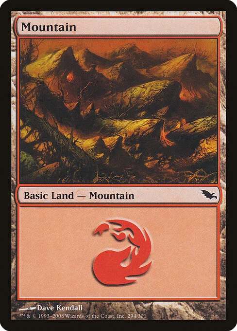 Mountain, carta Magic di tipo Basic Land — Mountain illustrata da Dave Kendall