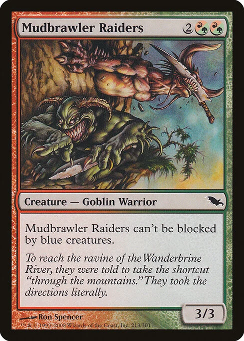 Mudbrawler Raiders, carta Magic di tipo Creature — Goblin Warrior illustrata da Ron Spencer