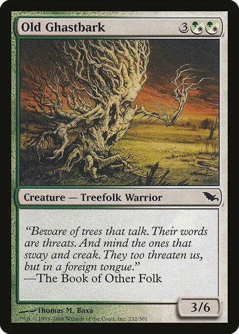 Old Ghastbark, carta Magic di tipo Creature — Treefolk Warrior illustrata da Thomas M. Baxa