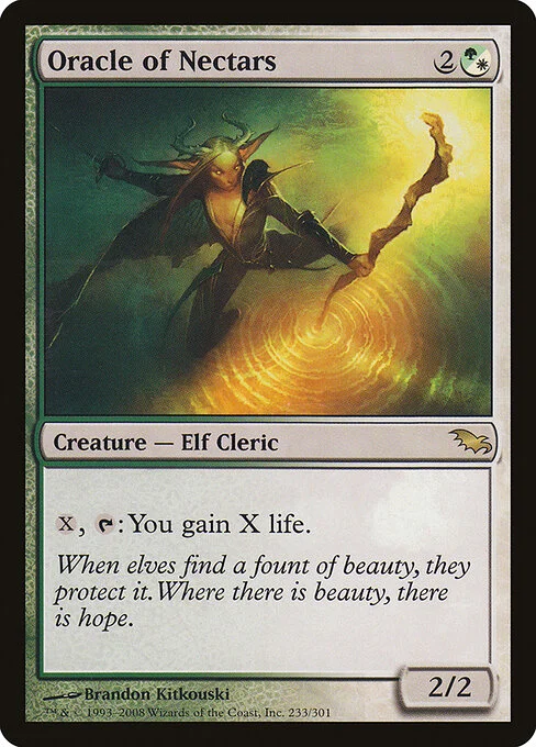 Oracle of Nectars, carta Magic di tipo Creature — Elf Cleric illustrata da Brandon Kitkouski