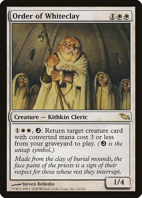 Order of Whiteclay, carta Magic di tipo Creature — Kithkin Cleric illustrata da Steven Belledin