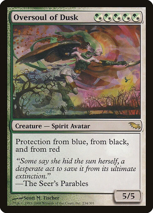 Oversoul of Dusk, carta Magic di tipo Creature — Spirit Avatar illustrata da Scott M. Fischer