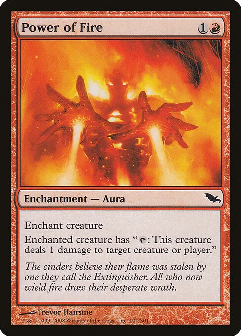 Power of Fire, carta Magic di tipo Enchantment — Aura illustrata da Trevor Hairsine