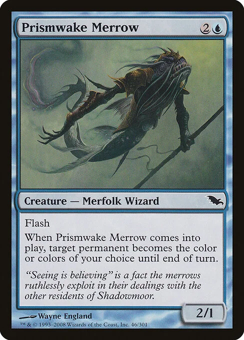 Prismwake Merrow, carta Magic di tipo Creature — Merfolk Wizard illustrata da Wayne England