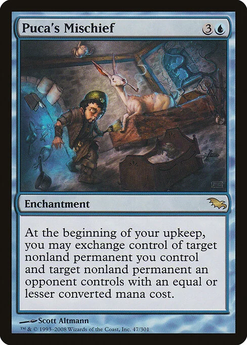 Puca's Mischief, carta Magic di tipo Enchantment illustrata da Scott Altmann