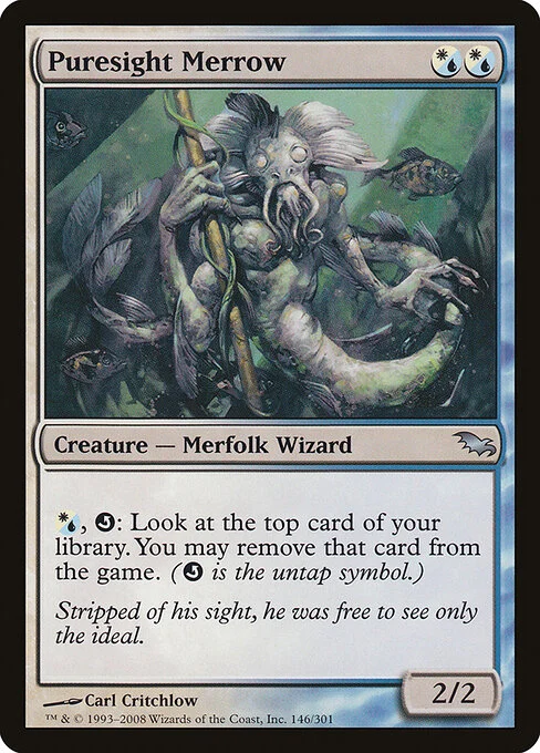 Puresight Merrow, carta Magic di tipo Creature — Merfolk Wizard illustrata da Carl Critchlow