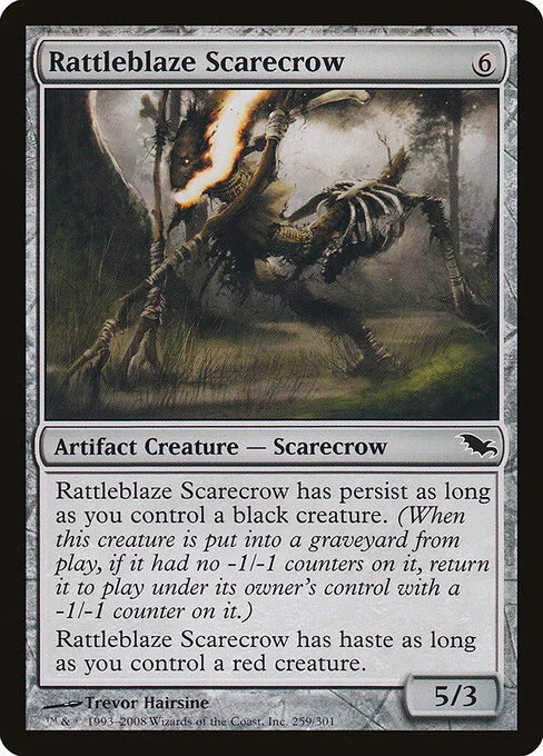 Rattleblaze Scarecrow, carta Magic di tipo Artifact Creature — Scarecrow illustrata da Trevor Hairsine