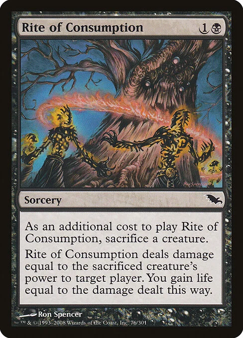 Rite of Consumption, carta Magic di tipo Sorcery illustrata da Ron Spencer