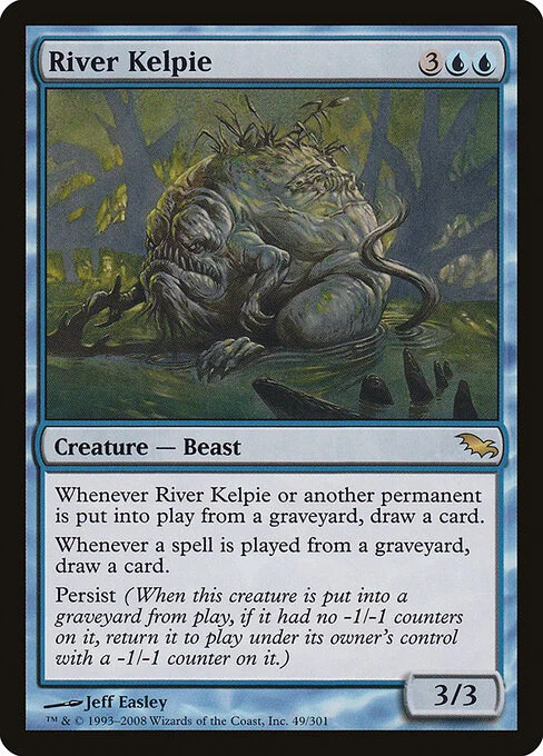 River Kelpie, carta Magic di tipo Creature — Beast illustrata da Jeff Easley