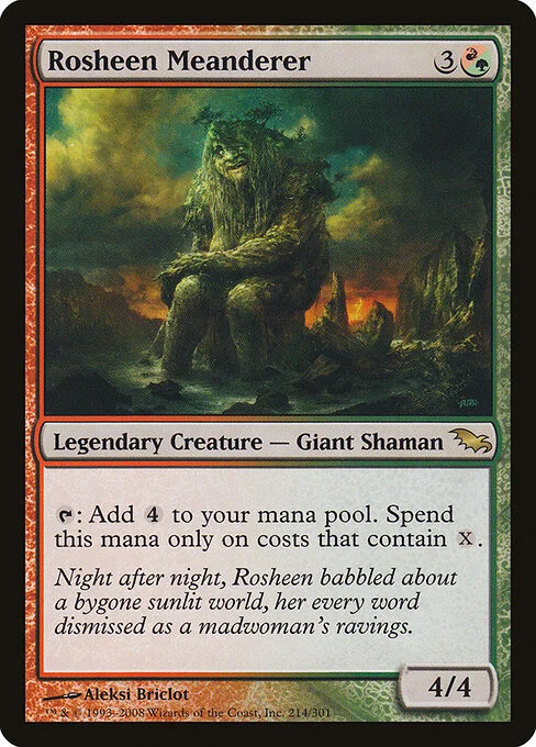 Rosheen Meanderer, carta Magic di tipo Legendary Creature — Giant Shaman illustrata da Aleksi Briclot