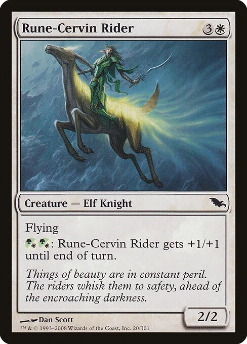 Rune-Cervin Rider, carta Magic di tipo Creature — Elf Knight illustrata da Dan Murayama Scott