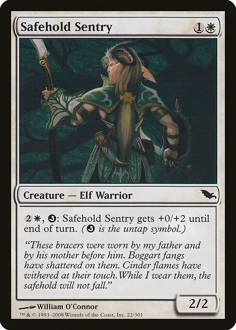 Safehold Sentry, carta Magic di tipo Creature — Elf Warrior illustrata da William O'Connor