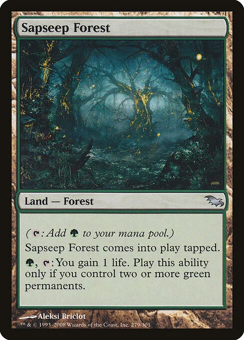 Sapseep Forest, carta Magic di tipo Land — Forest illustrata da Aleksi Briclot