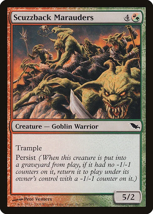 Scuzzback Marauders, carta Magic di tipo Creature — Goblin Warrior illustrata da Pete Venters