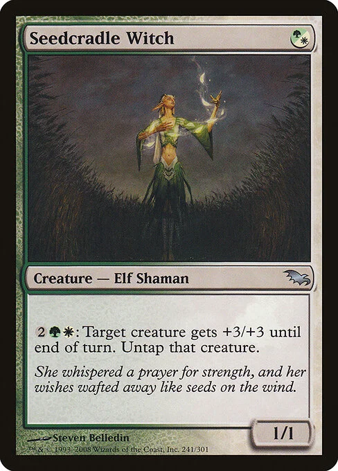 Seedcradle Witch, carta Magic di tipo Creature — Elf Shaman illustrata da Steven Belledin