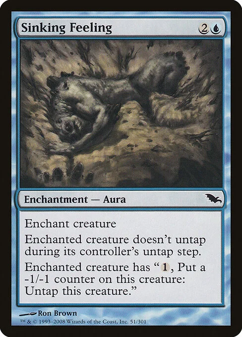 Sinking Feeling, carta Magic di tipo Enchantment — Aura illustrata da Ron Brown