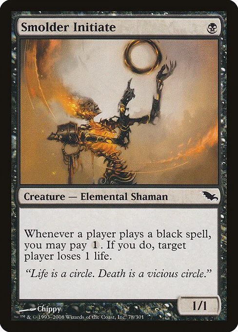 Smolder Initiate, carta Magic di tipo Creature — Elemental Shaman illustrata da Chippy