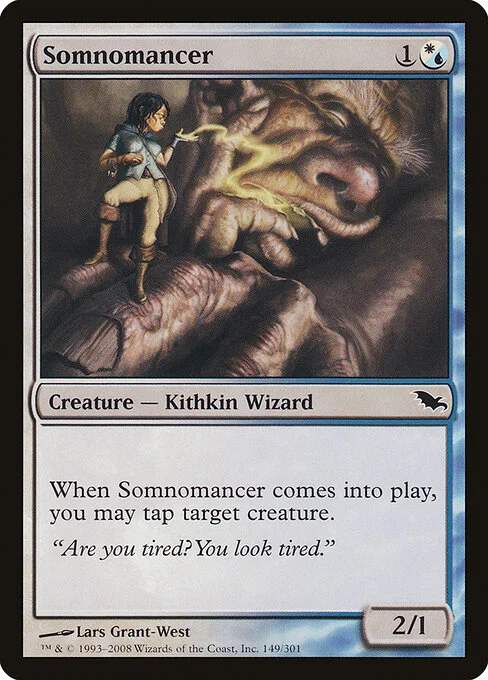 Somnomancer, carta Magic di tipo Creature — Kithkin Wizard illustrata da Lars Grant-West