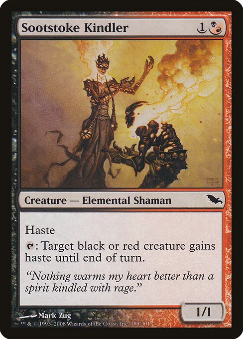 Sootstoke Kindler, carta Magic di tipo Creature — Elemental Shaman illustrata da Mark Zug