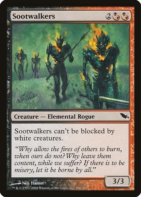 Sootwalkers, carta Magic di tipo Creature — Elemental Rogue illustrata da Nils Hamm