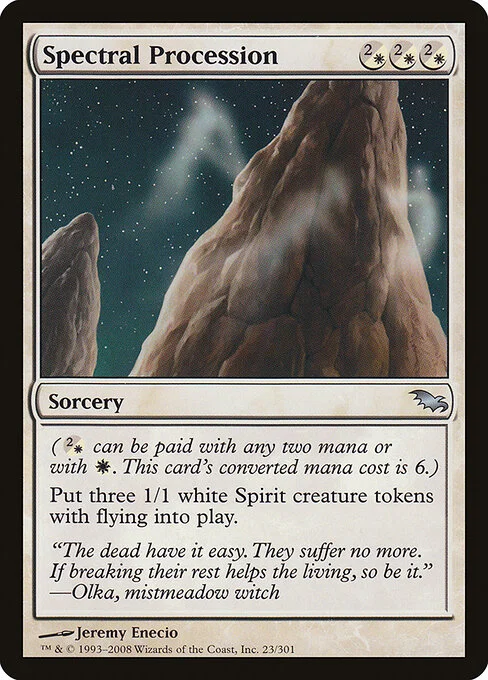 Spectral Procession, carta Magic di tipo Sorcery illustrata da Jeremy Enecio