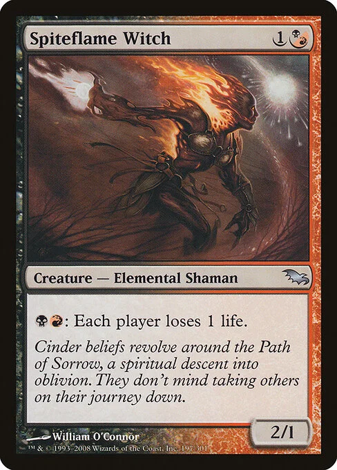 Spiteflame Witch, carta Magic di tipo Creature — Elemental Shaman illustrata da William O'Connor