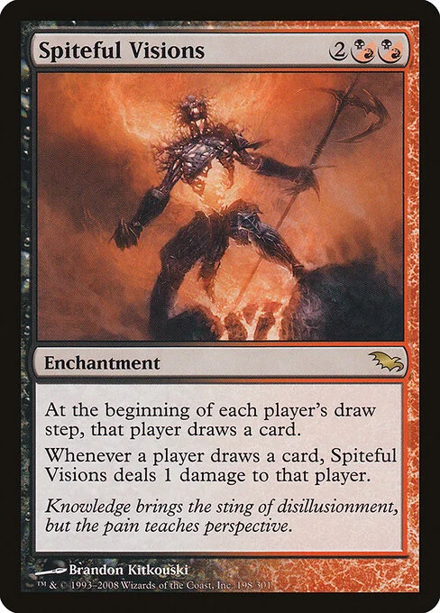 Spiteful Visions, carta Magic di tipo Enchantment illustrata da Brandon Kitkouski