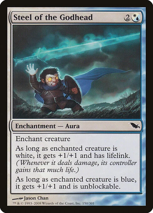 Steel of the Godhead, carta Magic di tipo Enchantment — Aura illustrata da Jason Chan