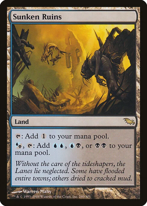 Sunken Ruins, carta Magic di tipo Land illustrata da Warren Mahy