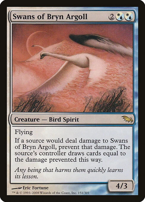 Swans of Bryn Argoll, carta Magic di tipo Creature — Bird Spirit illustrata da Eric Fortune