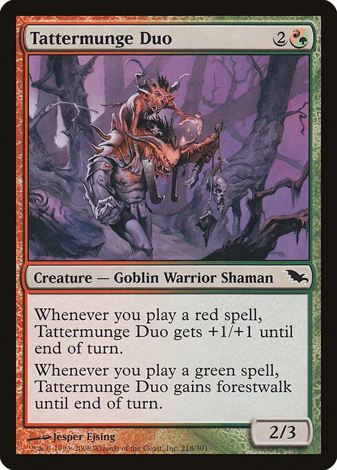 Tattermunge Duo, carta Magic di tipo Creature — Goblin Warrior Shaman illustrata da Jesper Ejsing