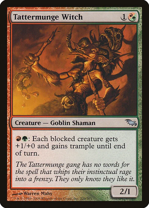 Tattermunge Witch, carta Magic di tipo Creature — Goblin Shaman illustrata da Warren Mahy