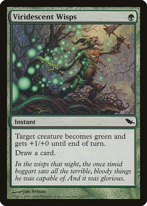 Viridescent Wisps, carta Magic di tipo Instant illustrata da Jim Nelson