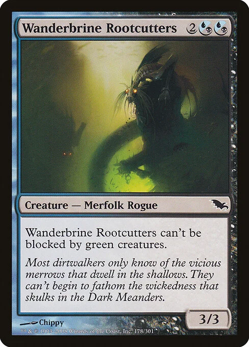 Wanderbrine Rootcutters, carta Magic di tipo Creature — Merfolk Rogue illustrata da Chippy