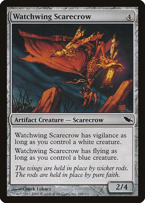 Watchwing Scarecrow, carta Magic di tipo Artifact Creature — Scarecrow illustrata da Chuck Lukacs