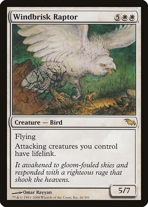 Windbrisk Raptor, carta Magic di tipo Creature — Bird illustrata da Omar Rayyan