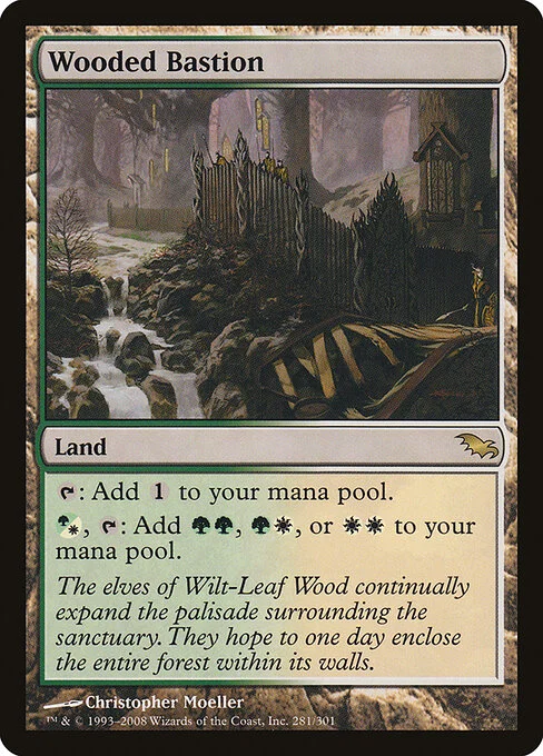 Wooded Bastion, carta Magic di tipo Land illustrata da Christopher Moeller