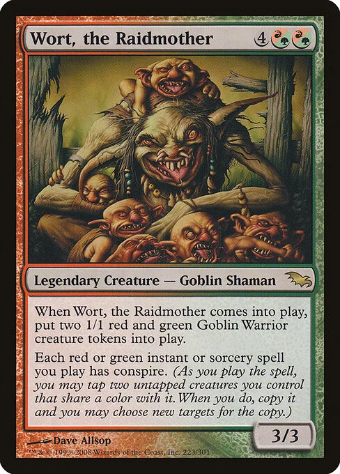 Wort, the Raidmother, carta Magic di tipo Legendary Creature — Goblin Shaman illustrata da Dave Allsop