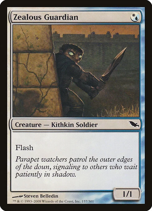 Zealous Guardian, carta Magic di tipo Creature — Kithkin Soldier illustrata da Steven Belledin