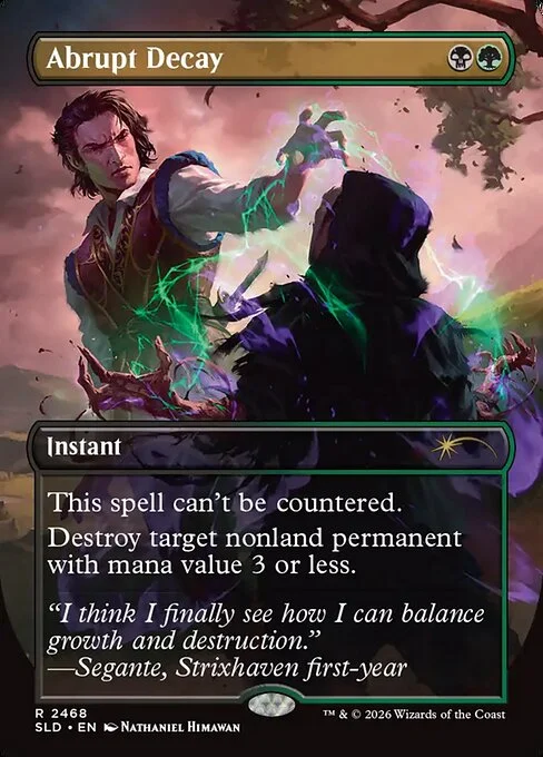 Abrupt Decay, carta Magic di tipo Instant illustrata da Nathaniel Himawan