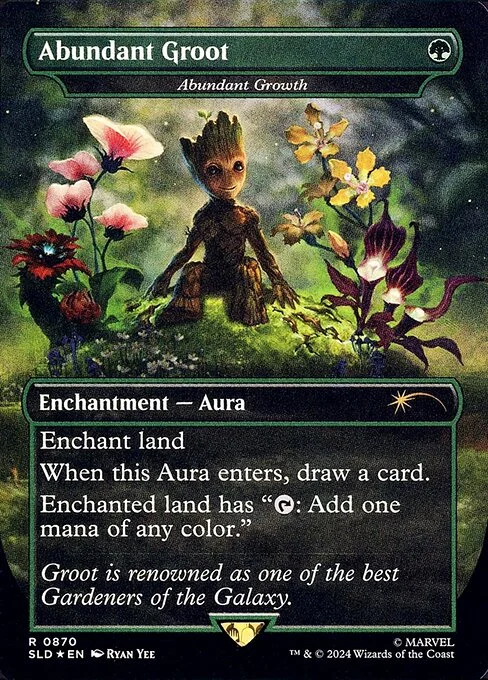 Abundant Growth, carta Magic di tipo Enchantment — Aura illustrata da Ryan Yee